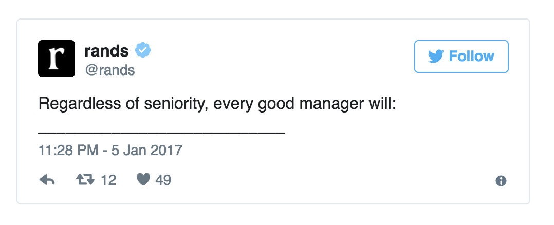 Twitter thread screenshot about leadership tips